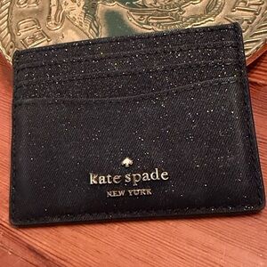 KATE SPADE Sparkly Black Card Case